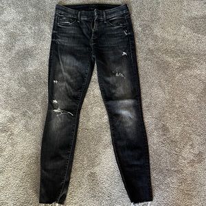 Mother, the looker ankle fray jeans